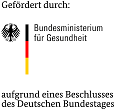 Logo mit Hinweis auf Förderung durch das Bundesministerium für Gesundheit